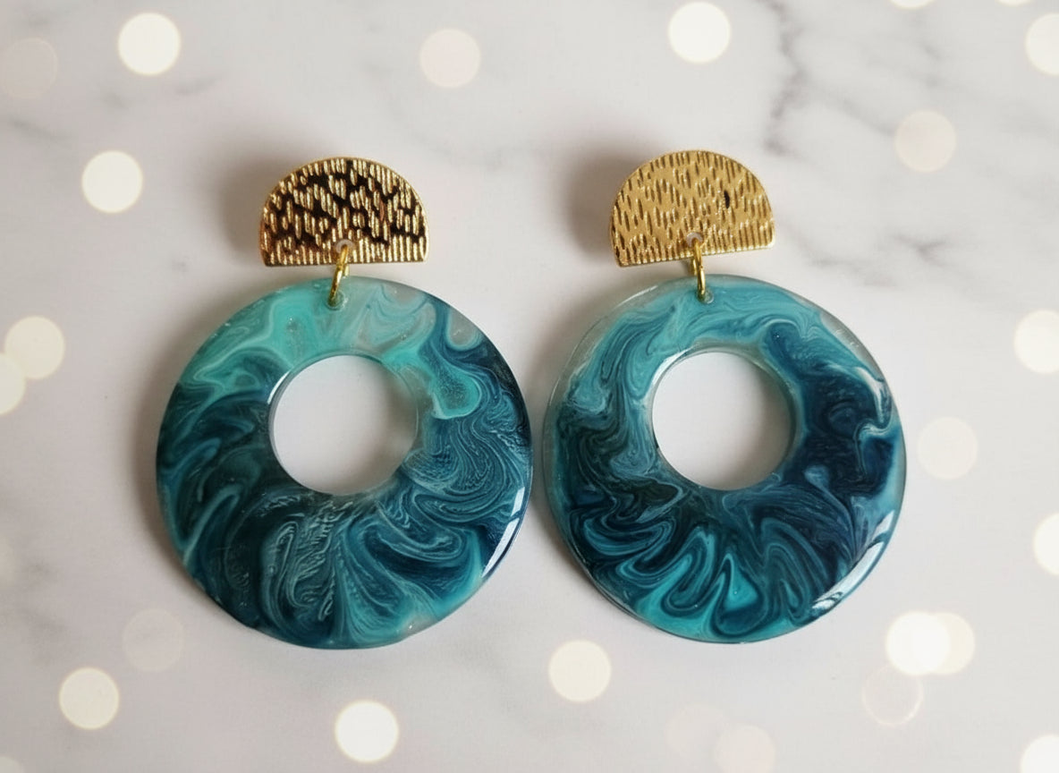 BAYOU - Circle Stud Dangle Earrings
