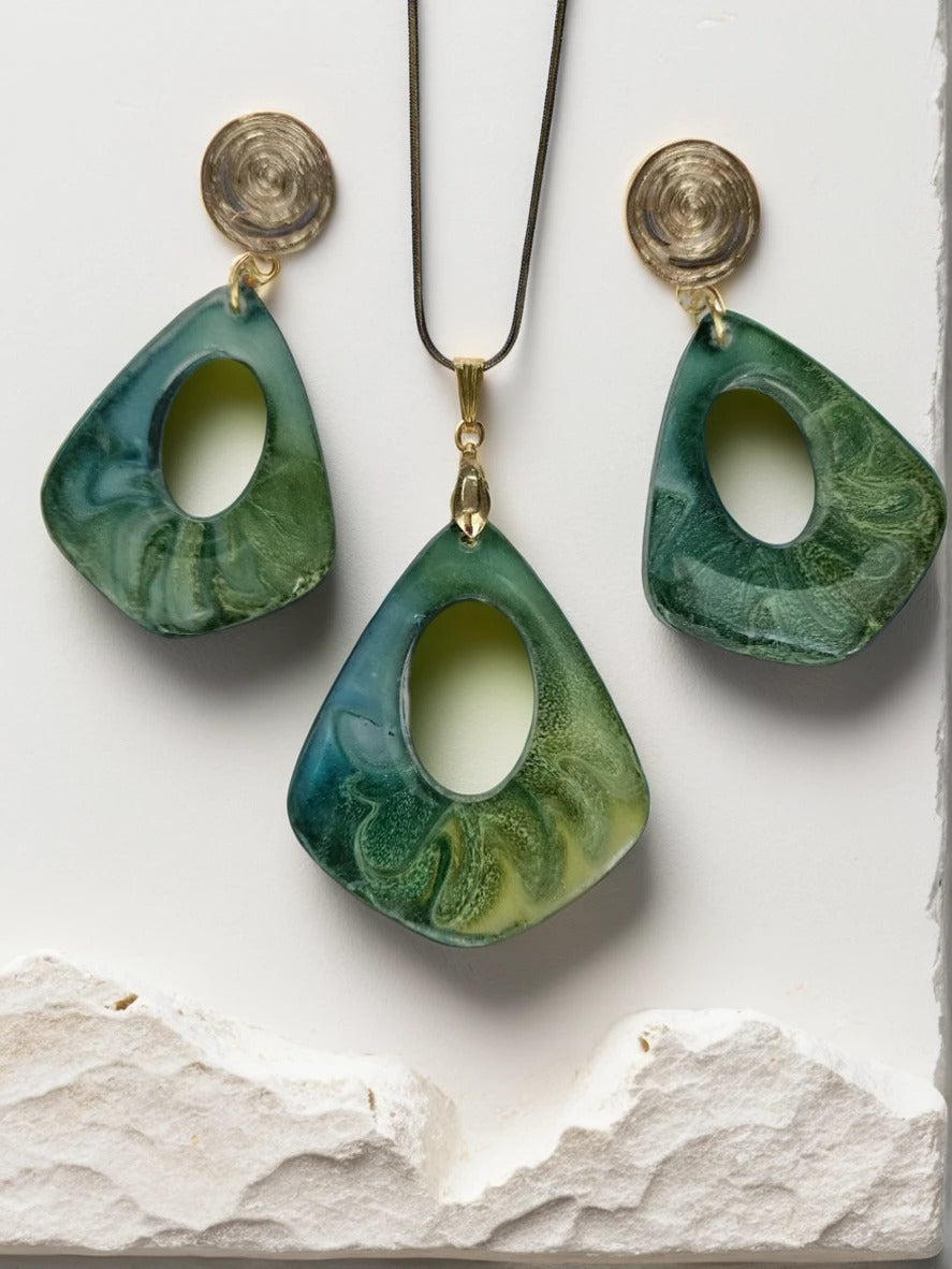 Abstract Earring and Pendant Set - BAYOU