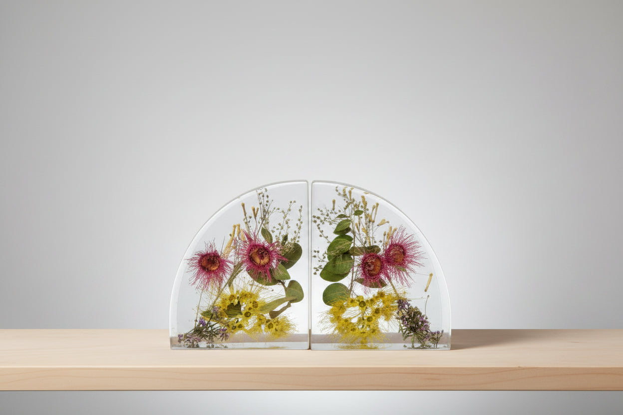 FOREVER BLOOMS BOOKENDS - AUSTRALIAN NATIVE FLOWER