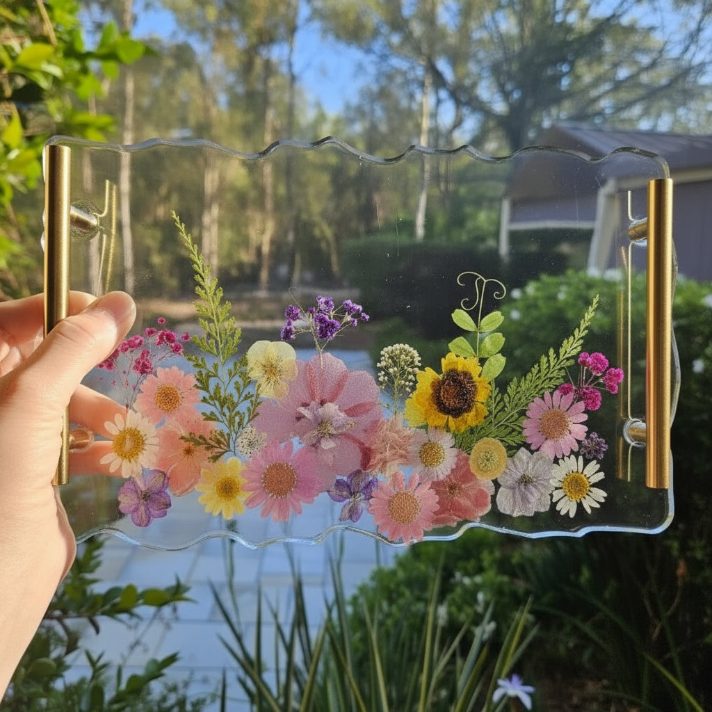 COTTAGE GARDEN - Botanical Resin Tray – 30cm x 19cm