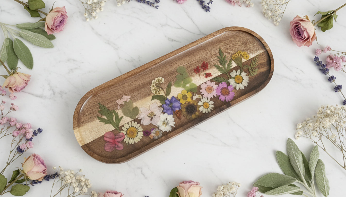 MEADOW MUSE Botanical Timber Tray - 30cm