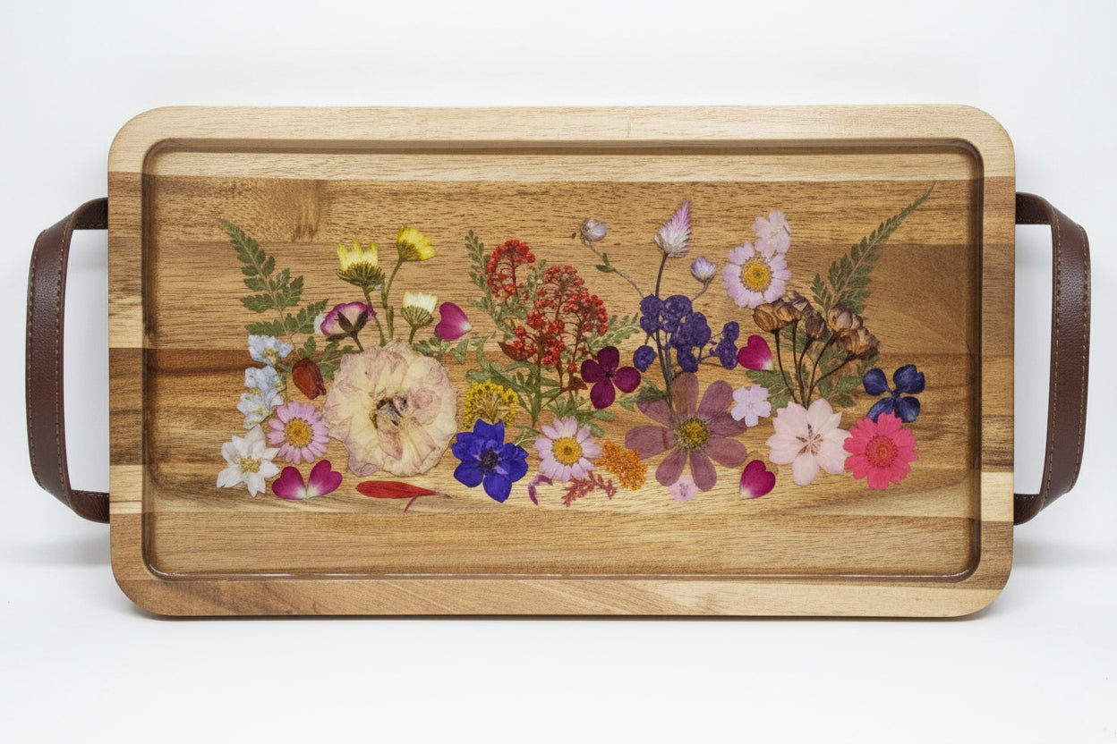 Botanical Timber Serving Tray