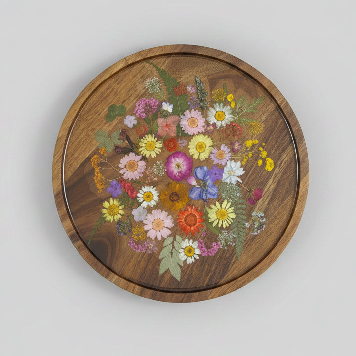 BOTANICAL TIMBER LAZY SUSAN 28cm