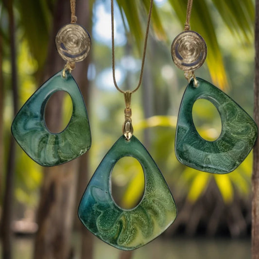 Abstract Earring and Pendant Set - BAYOU