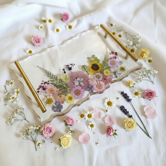 COTTAGE GARDEN - Botanical Resin Tray – 30cm x 19cm