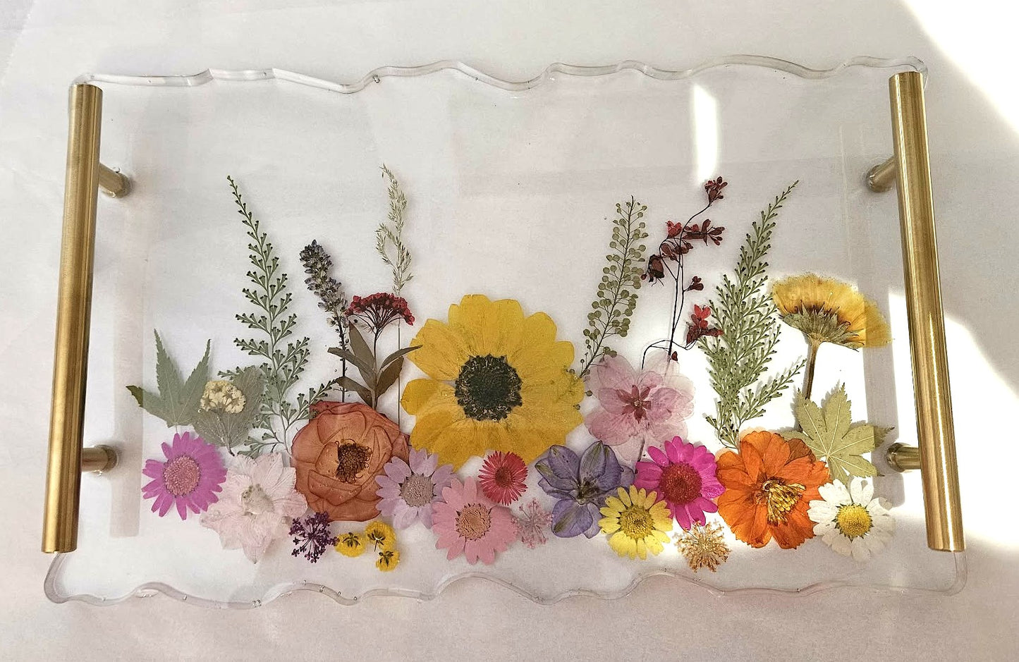 COTTAGE GARDEN - Botanical Resin Tray – 30cm x 19cm - MADE TO ORDER