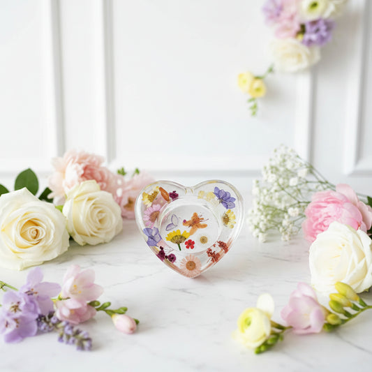 EVER AFTER BLOOMS - Custom Resin Keepsakes - HEART TRINKET TRAY