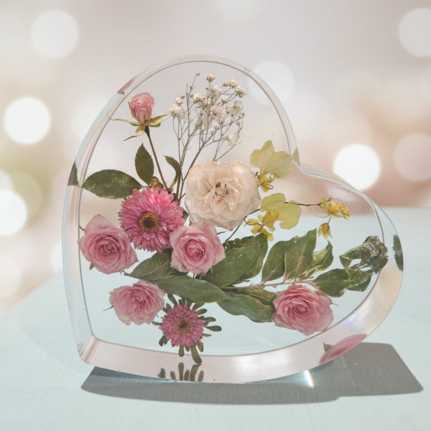 FOREVER BLOOMS HEART - CUSTOM ORDER Resin Keepsakes -  Heart