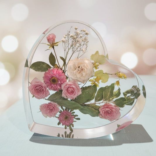 EVER AFTER BLOOMS - Custom Resin Keepsakes - LARGE Heart