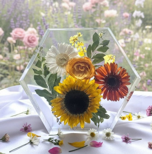 EVER AFTER BLOOMS: Custom Resin Keepsakes - HEXAGON