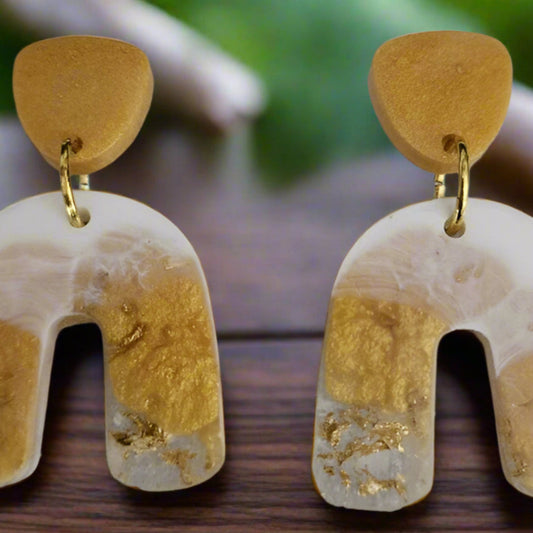 Abstract STUD Earrings GOLDEN ARCHES