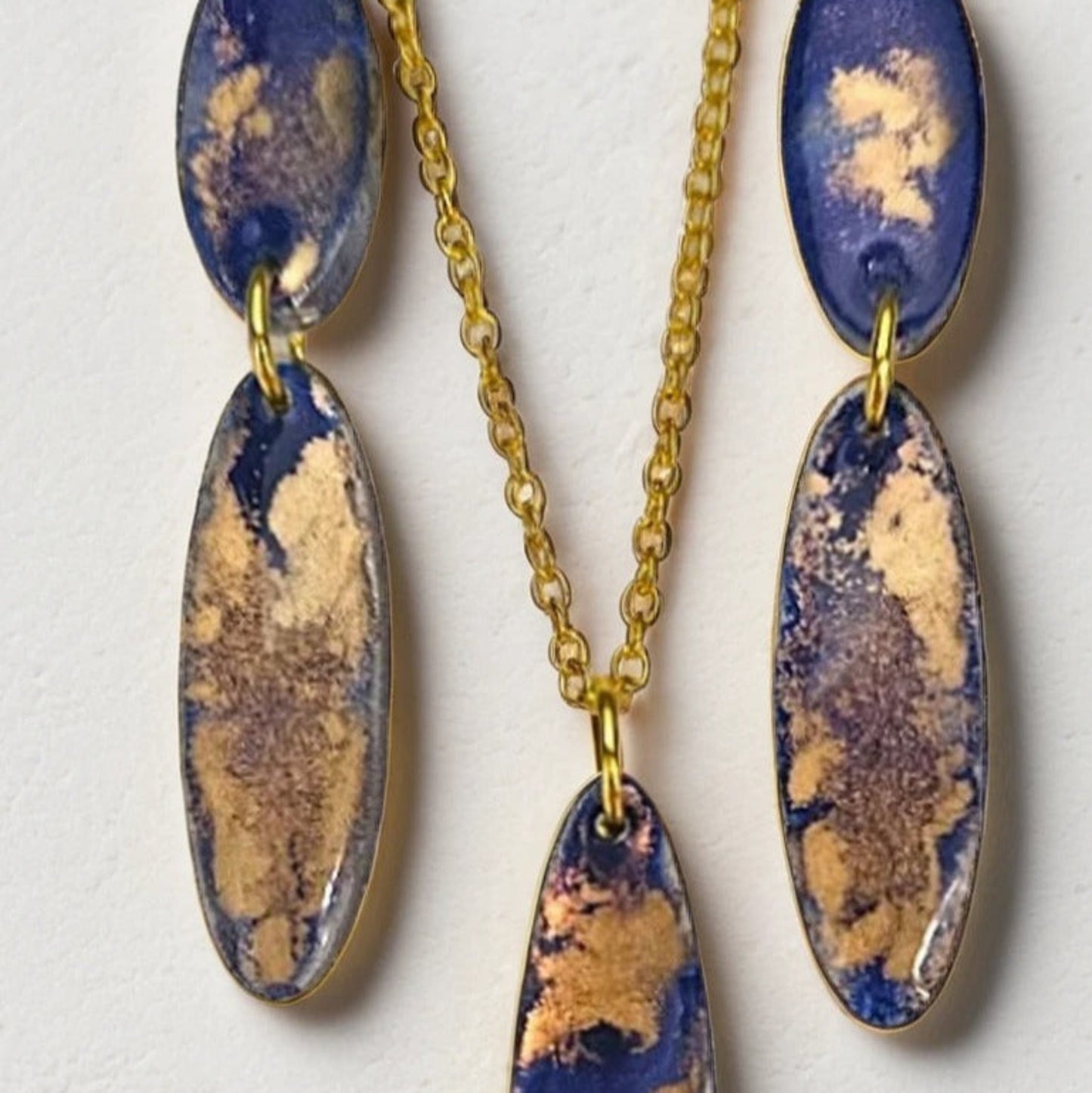 OVAL Pendant & Stud Dangle Earring Set - ROYALE