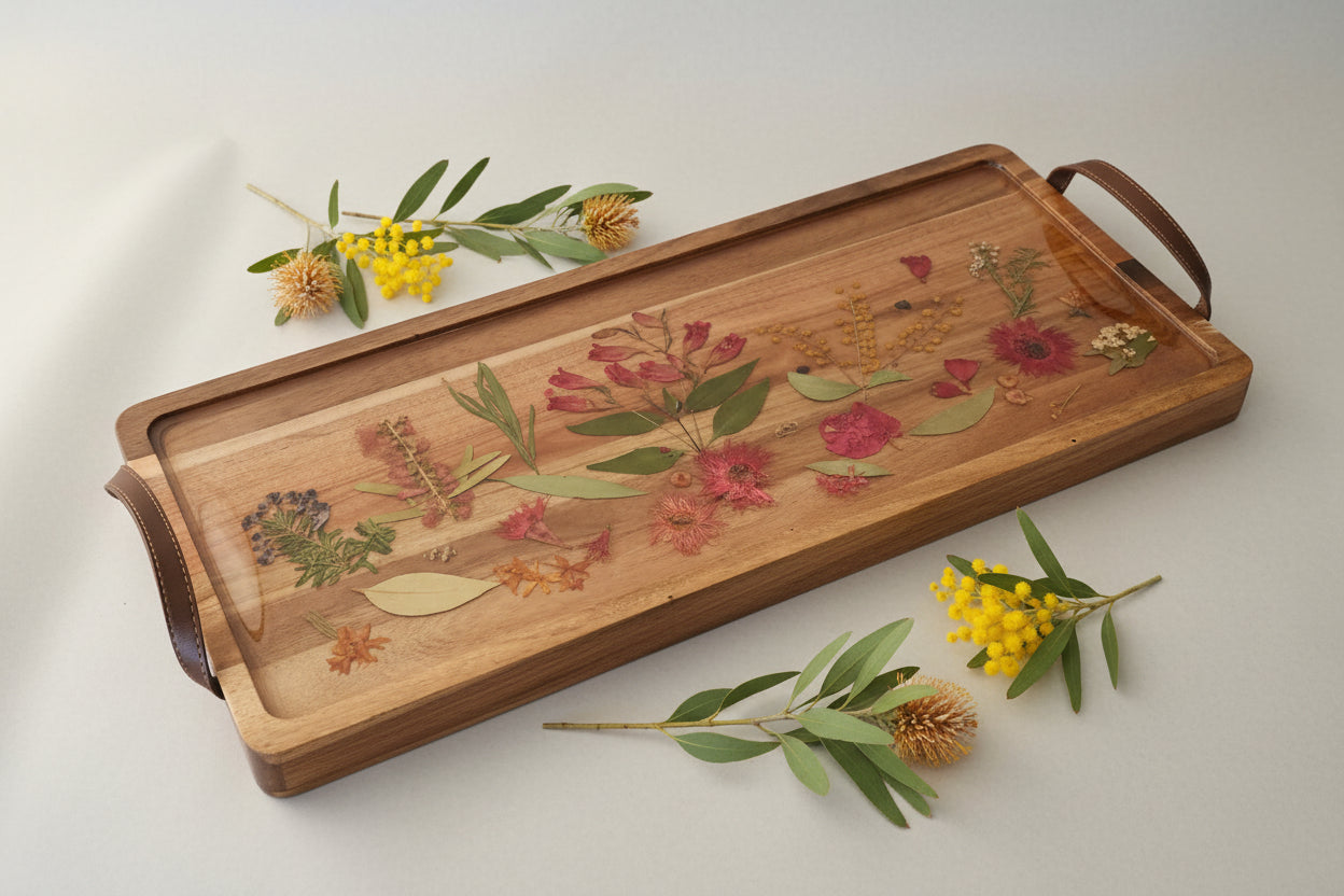Botanical Timber Serving Tray