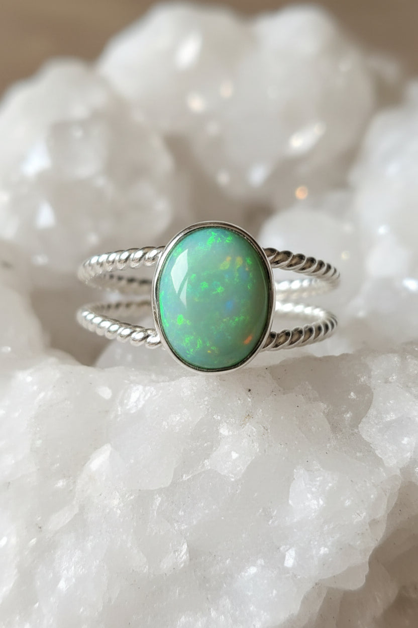 Forever Yours Double Twist Oval Ring in sterling silver
