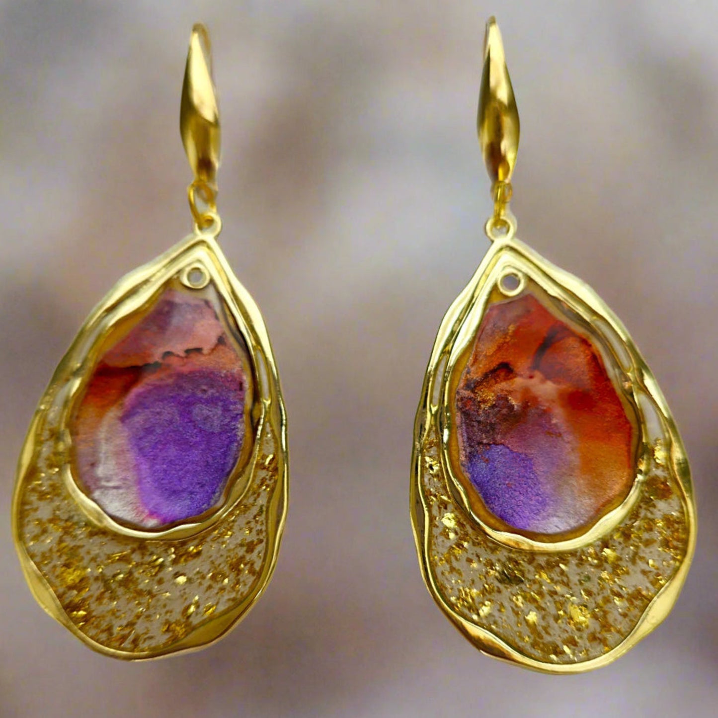 BOHO Dangle Earrings  - PURPLE FLAME