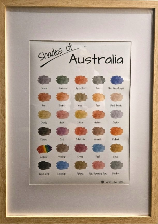 SHADES of AUSTRALIA - WALL ART A3  - LIMITED EDITION NUMBERED PRINT