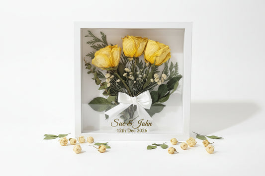 EVER AFTER BLOOMS Shadow Box  - CUSTOM ORDER - Your Flowers