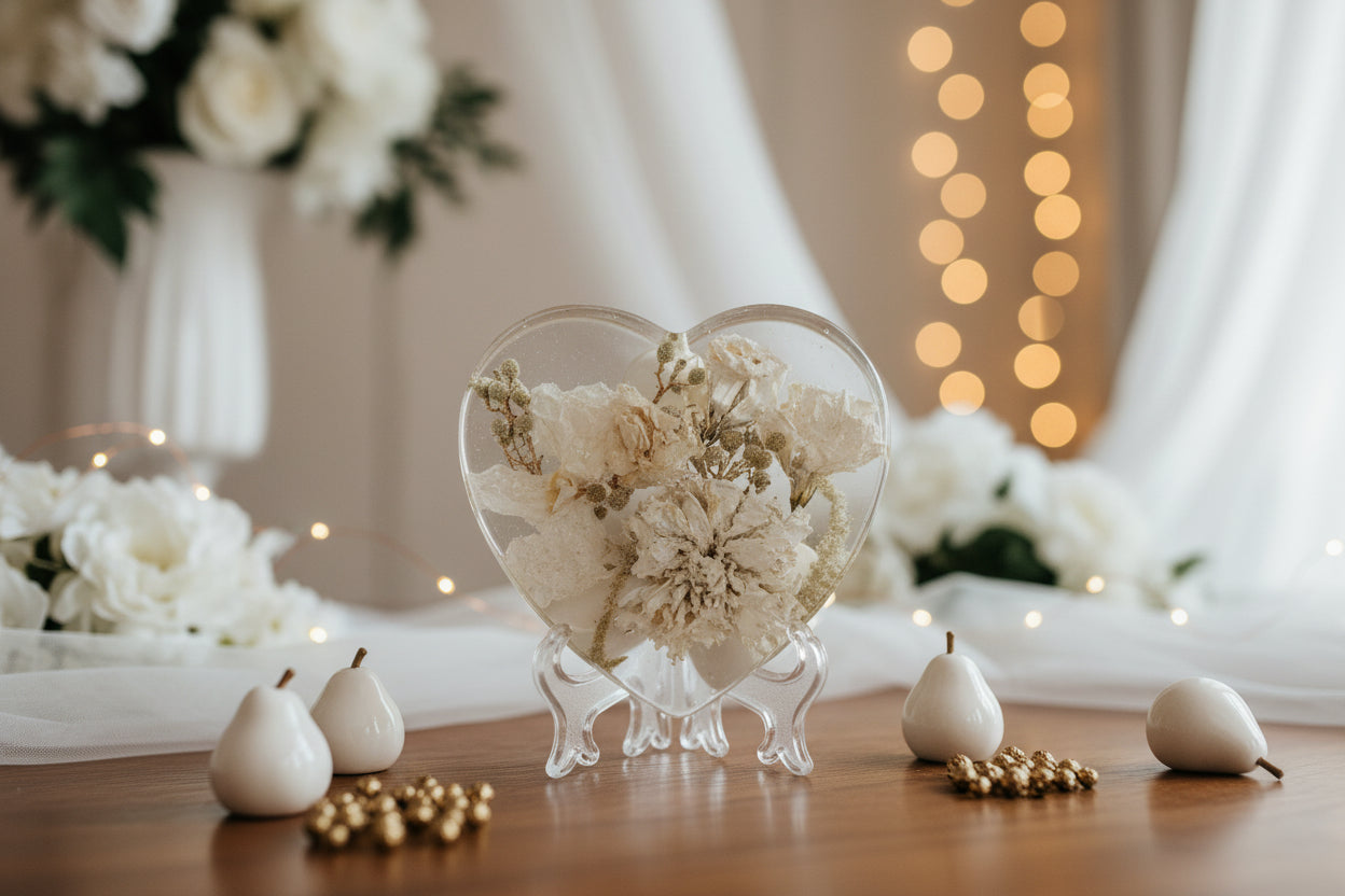 FOREVER BLOOMS HEART - CUSTOM ORDER Resin Keepsakes -  Heart