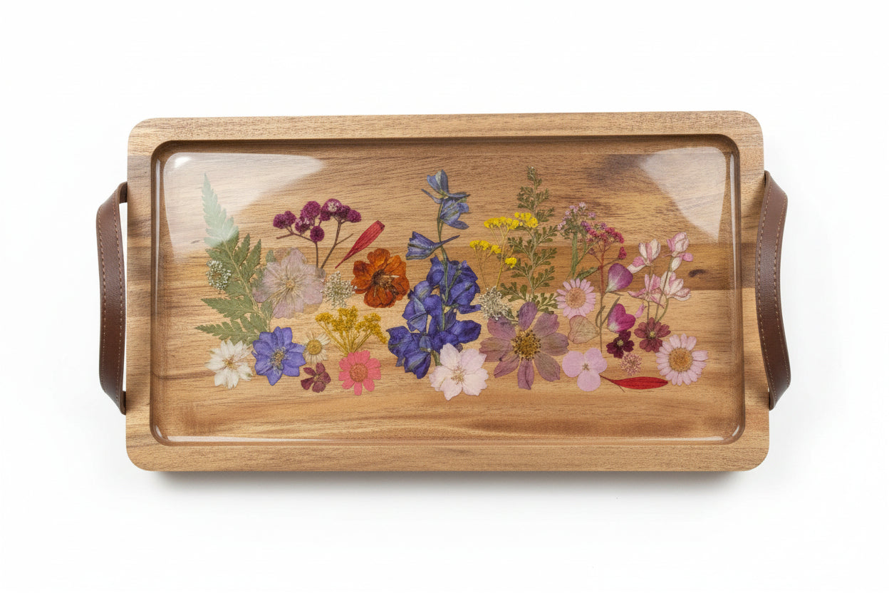 Botanical Timber Serving Tray
