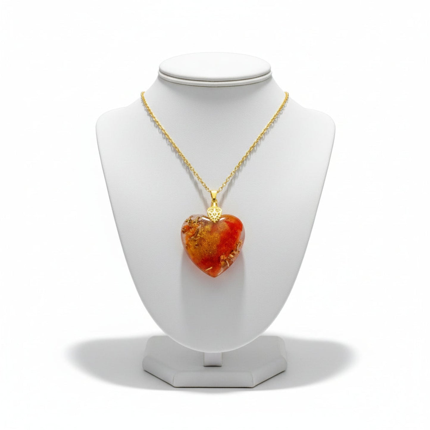 FESTIVE FIRE Heart Shaped Cabachon Pendant