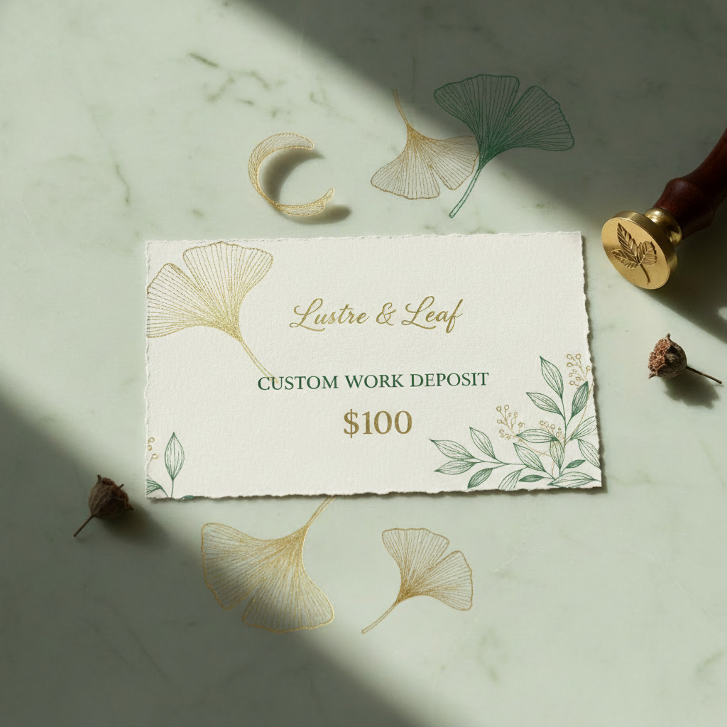 Custom Work Deposit graphic for Lustre & Leaf