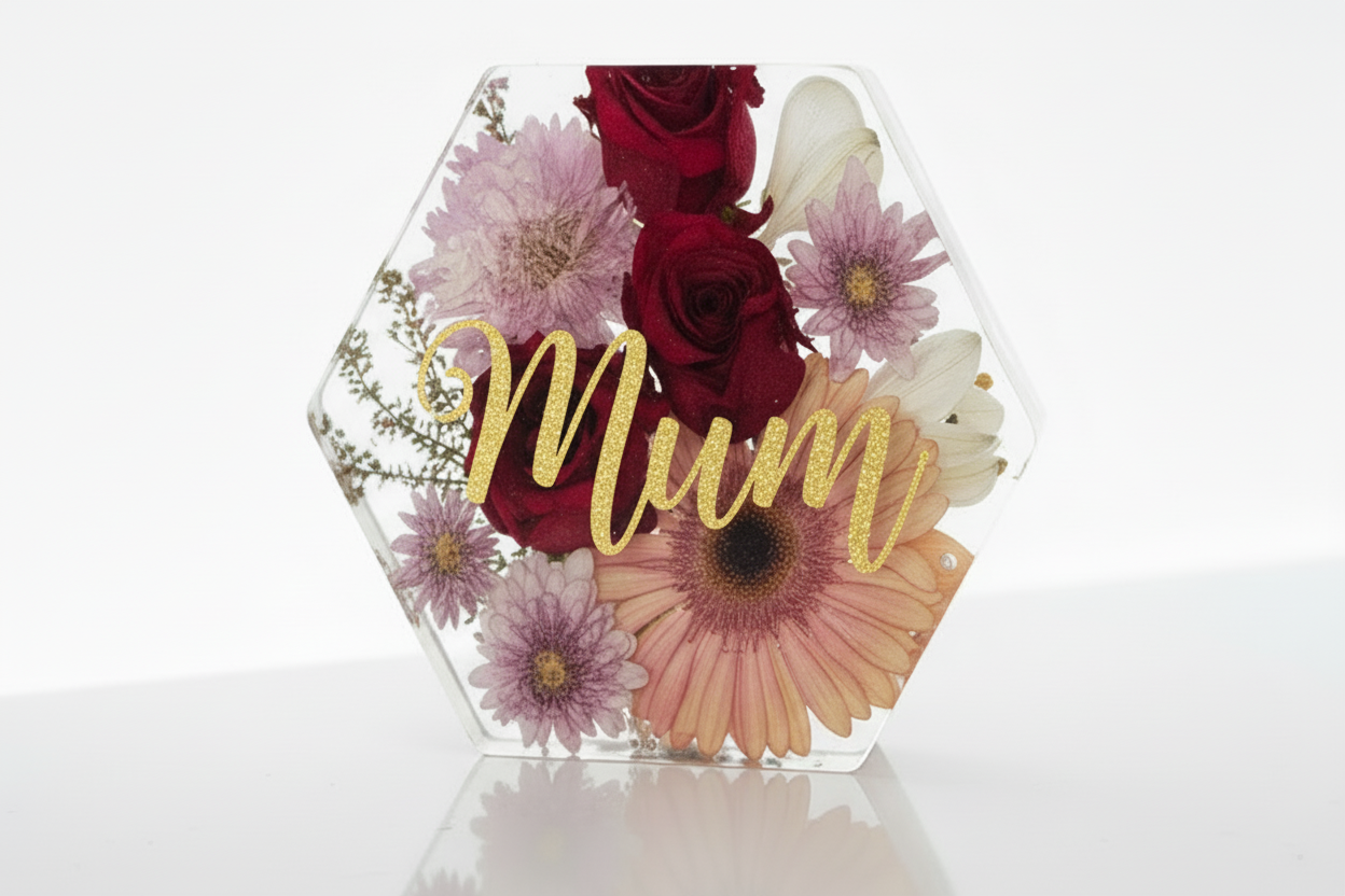 EVER AFTER BLOOMS: Custom Resin Keepsakes - HEXAGON