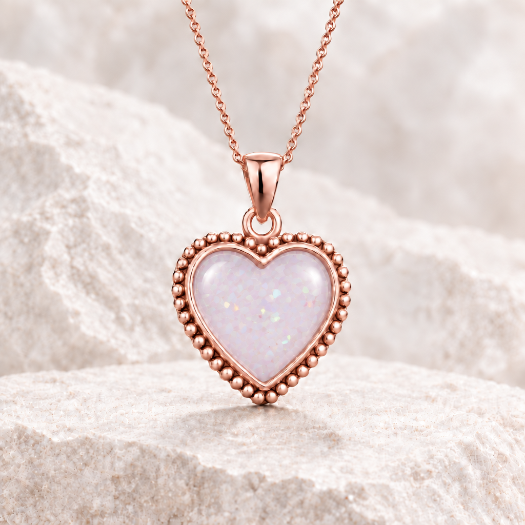 Rose-gold pendant with Pink Opal