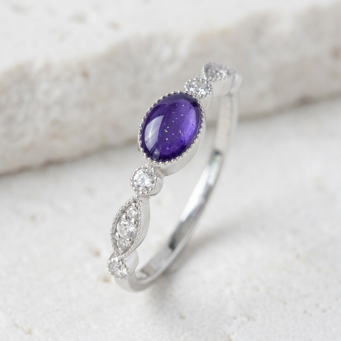 Soft Iris concept preview of the delicate oval ring