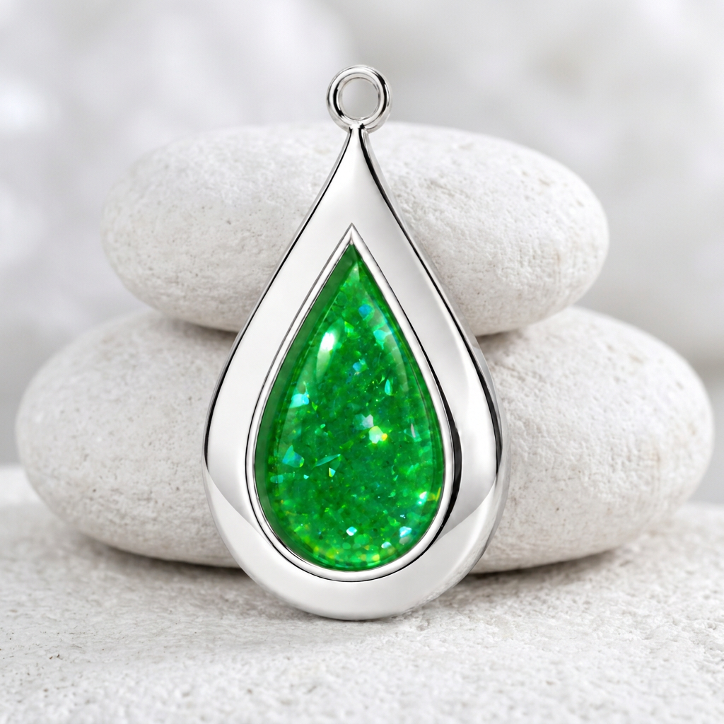 The Teardrop on matte white natural stone