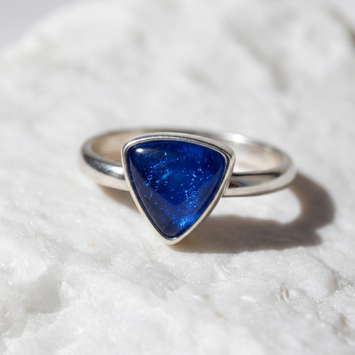 Triangle Ring close-up in Royal Shimmer